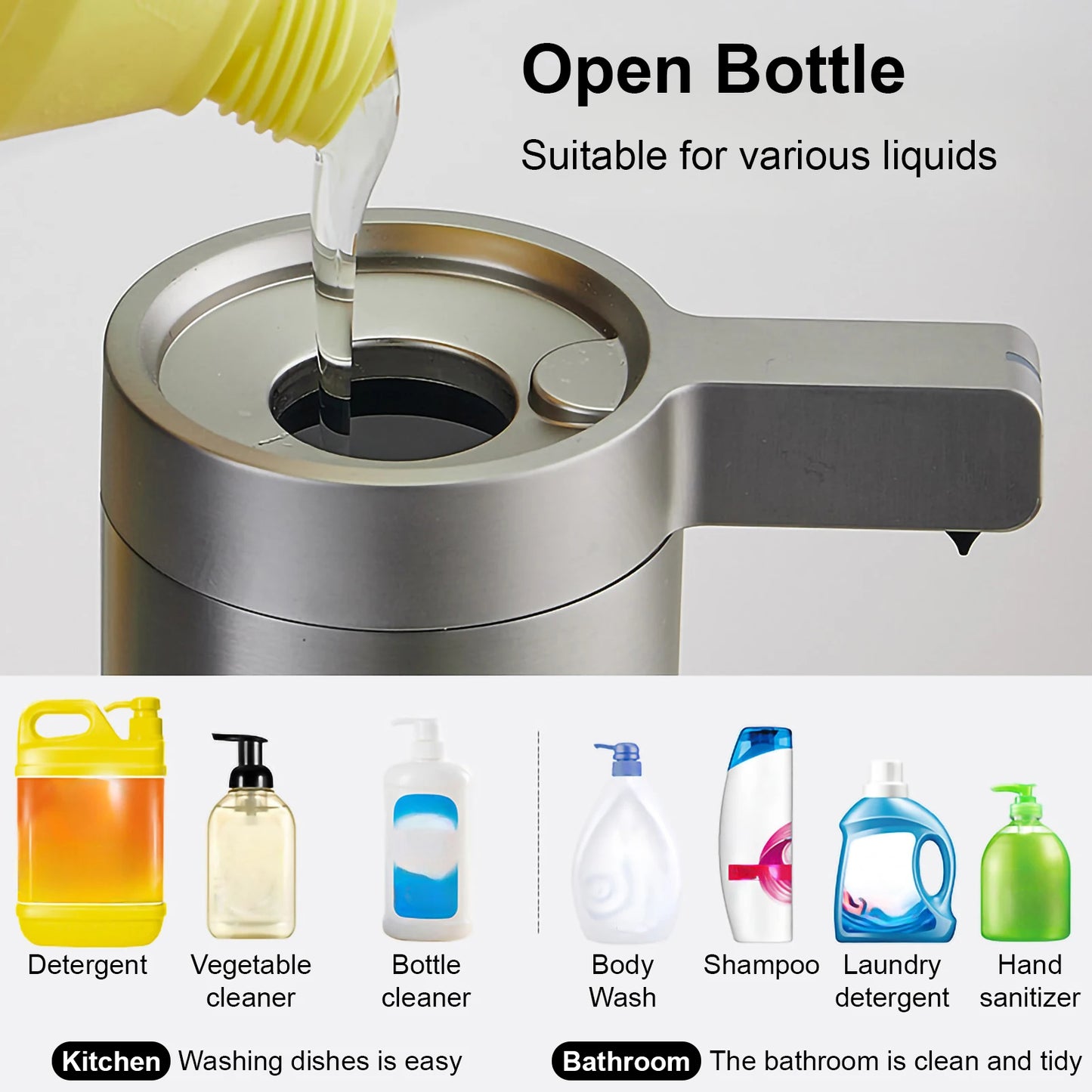 1 set Automatic Soap Dispenser  USB Rechargeable Adjustable Foam Soap Dispenser Touchless Induction Sensor Bathroom Accessories