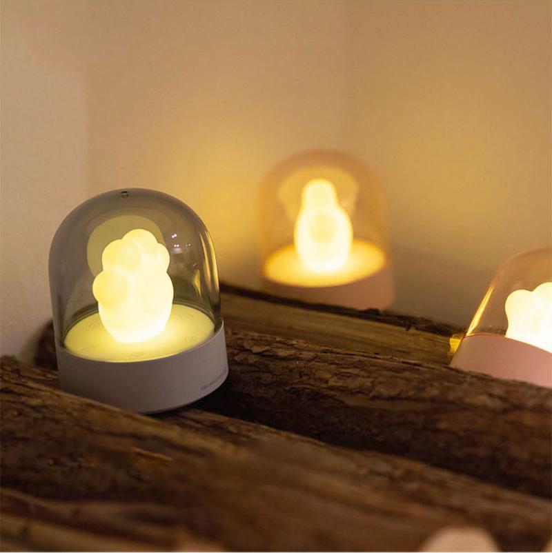 Exquisite Night Light Cat Paw Light USB Charging Music Box Warm Musical Lamp Cats Paw Lamp For Kids Children Gift Desktop Decor