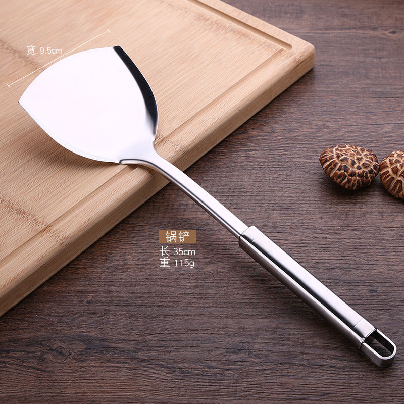 Jieyang wholesale manufacturers of stainless steel kitchen kitchen spoon spatula scoop colander cooking scoop shovel suit