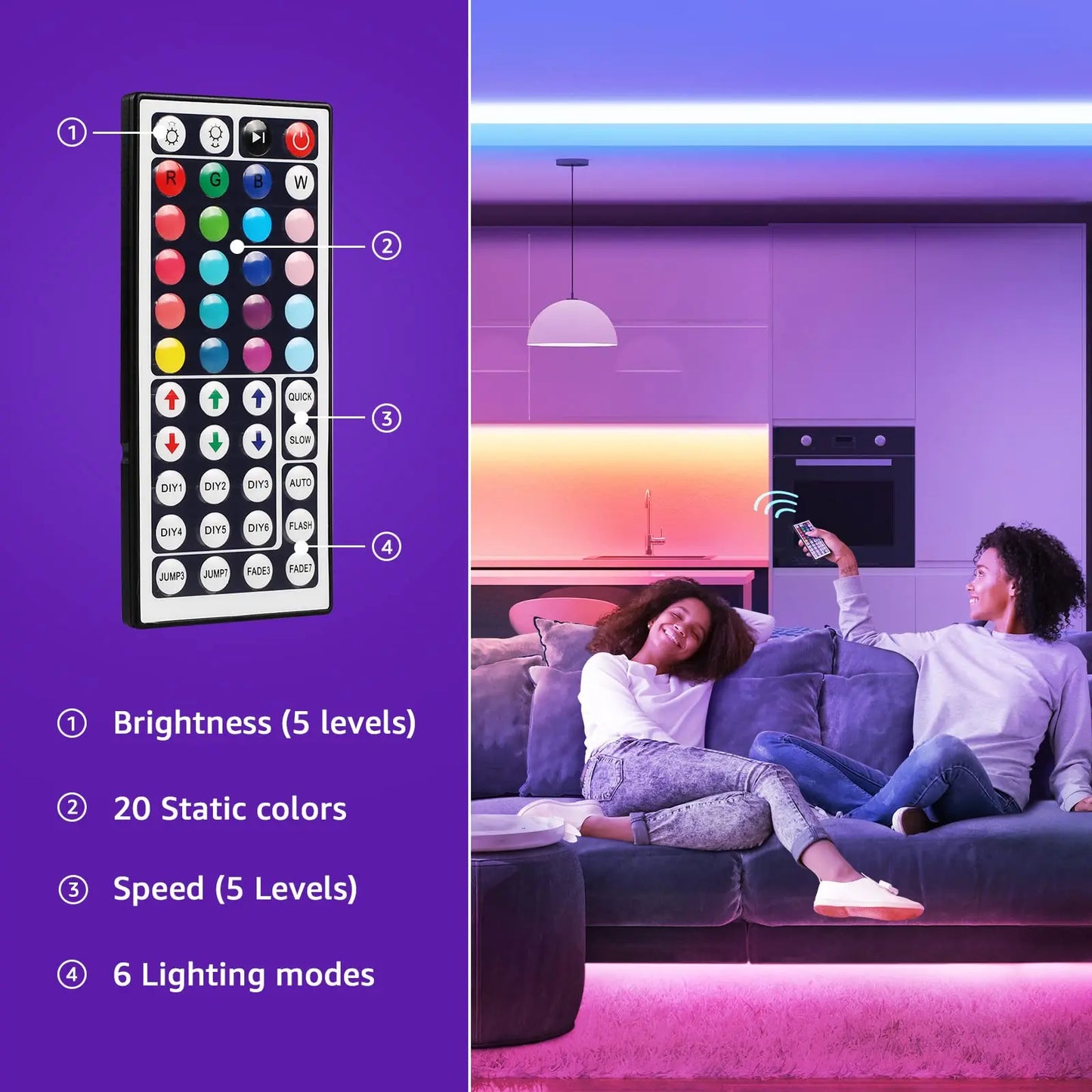 LED Strip RGB Tape LED 1m-5m 10m 15m 20m 30m Neon Lights for Bedroom Decoration Bluetooth Remote TV Backlight for Room Luces Led