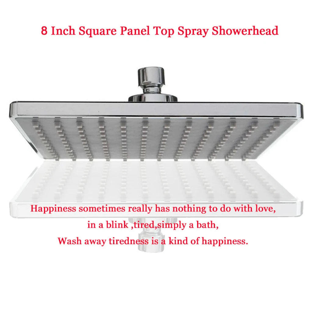 8 Inch Square Shower Head Single Spray Rain Nozzle Sprayer Shower Head Top spray showerhead Shower Head Accessories