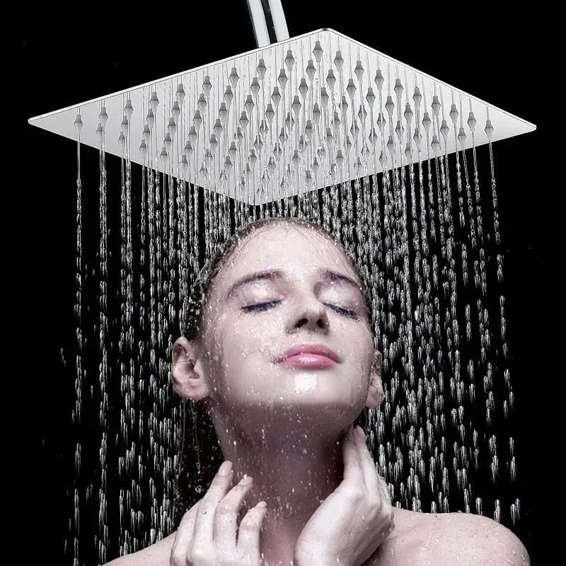 High Quality 6/8/10 Inch Stainless Steel Ultra-Thin Waterfall Shower Heads Rainfall Shower Head Rain Square Round