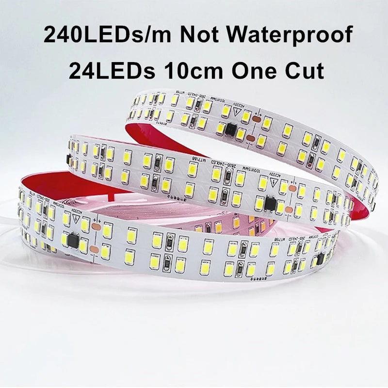 AC 220V LED Strip Lights 2835 120/240 LED/m 5M 220V LED Strip 220 V Volt High Brightness Lighting Diode Tape Lamp Flexible Soft