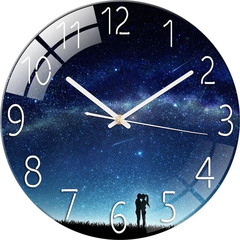 Creative European Style Wall Clocks Living Room Free Perforated Clock Household Silent Bedroom Quartz Clock Digital Modern Clock