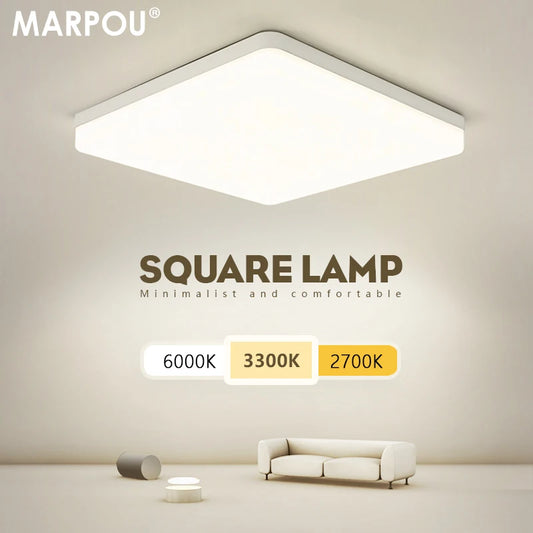 Square Led ceiling lamp bedroom lighting Neutral white cold white warm white 48W 36W 24W 18W led ceiling light room