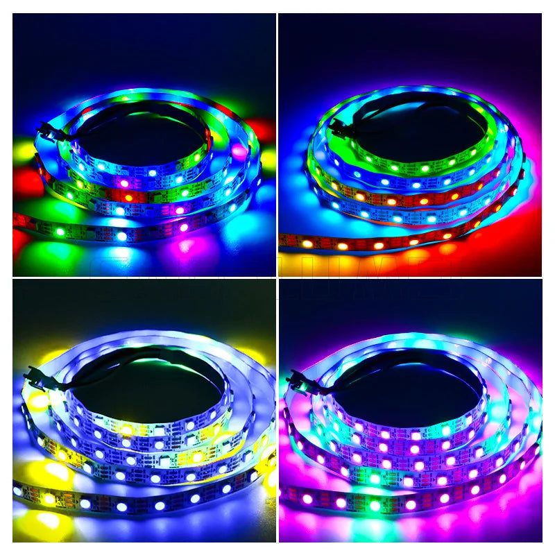 1m/3m/4m/5m DC5V WS2812B Led Strip 30/60/74/96/144 Leds Smart 5050 RGB Pixel Strip Black/White PCB IP30/65/67 WS2812IC Led Light