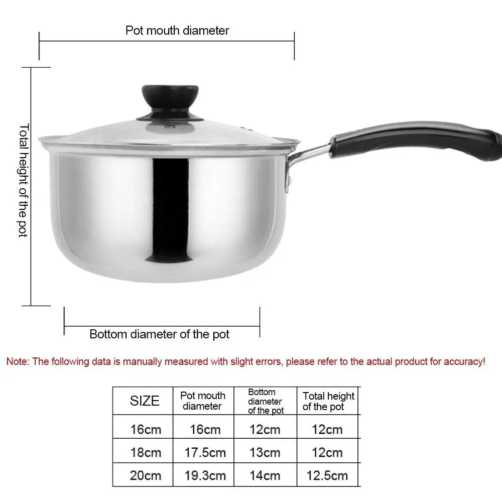 16cm/18cm/20cm Multifunctional Non-Stick Pan Kitchen Utensils Stainless Steel Milk Pot Kitchen Practical Cookware Soup Pot