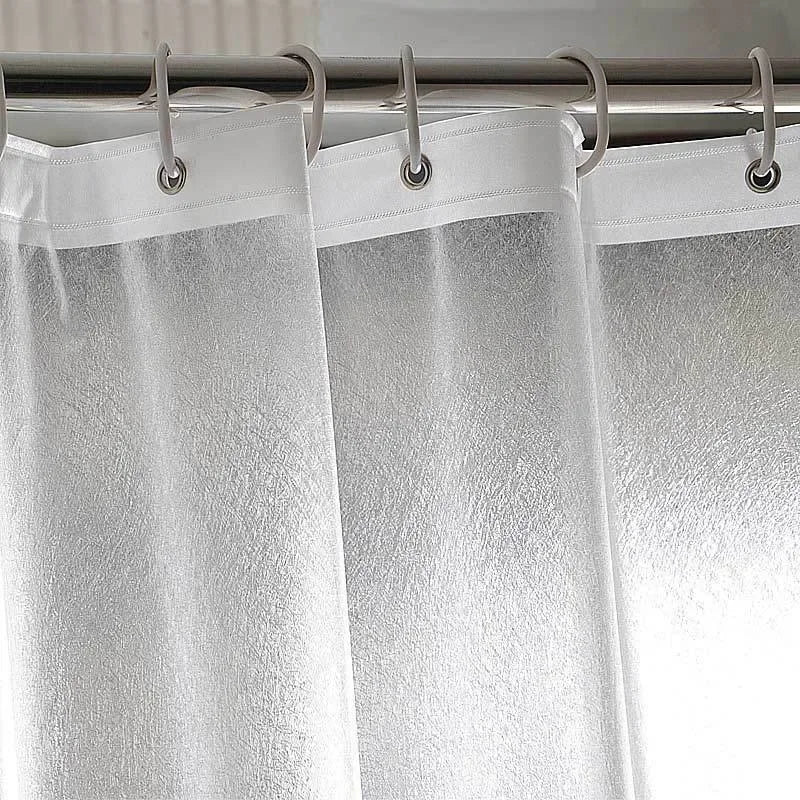 Bathroom PEVA Shower Curtain Set With Hooks Water Cube Pebble Pebble Translucent Waterproof Bathroom Bath Curtains Liner