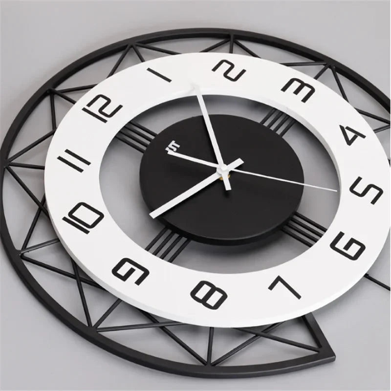 Simple Black and White Swinging Wall Clock Fashion Home Personality Creative Silent Clock Living Room Background Wall Decoration