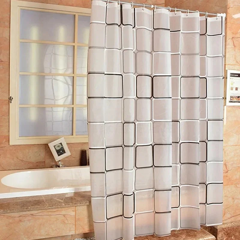 1pcs Waterproof PEVA Shower Curtain Liner Transparent Curtain Bath For Bathroom Shower Curtain With 12 High Quality Hooks