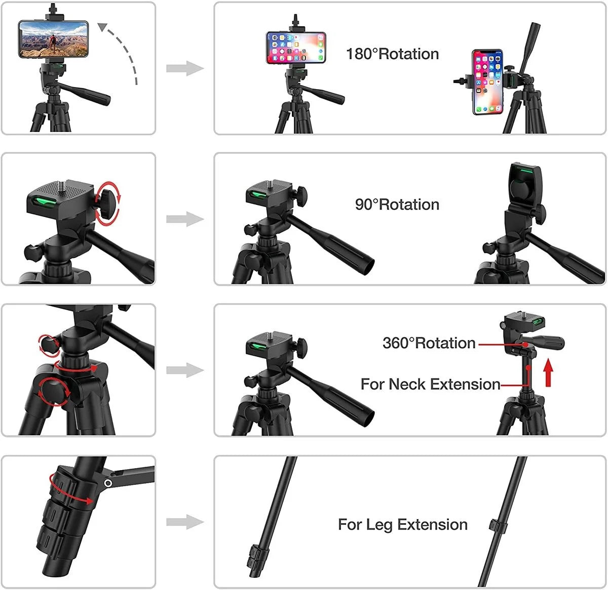 103cm Lightweight Camera Tripod Office For Mobile Tripod Camera Portable SLR Bluetooth-compatible Desktop Cam Stand Monopod Smartphone