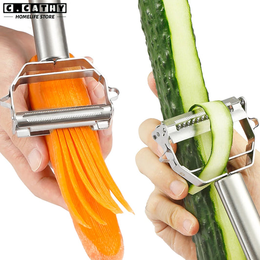 Double-Sided Vegetable Peeler Grater Julienne Peeler Slice Stainless Steel Potato Cucumber Apple Fruit Melon Kitchen Tool