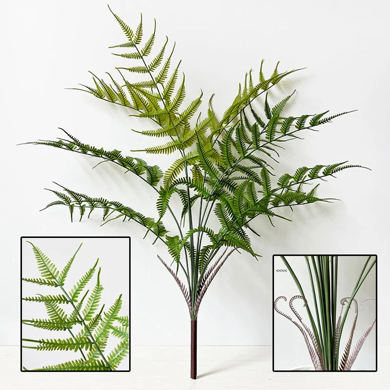 120cm Large Artificial Palm Fake Plants Branch Real Touch Palm Leaves Tropical Plants Branches for Home Office Indoor Decoration