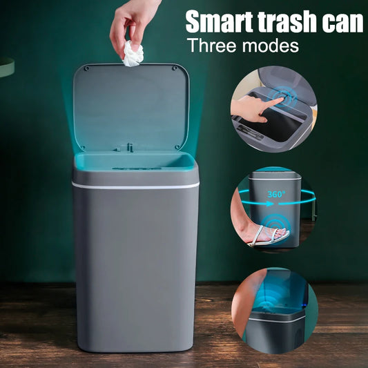 12/14L Smart Trash Can Automatic Sensor Dustbin Electric Waste Bin Waterproof Wastebasket For Kitchen Bathroom Recycling Trash