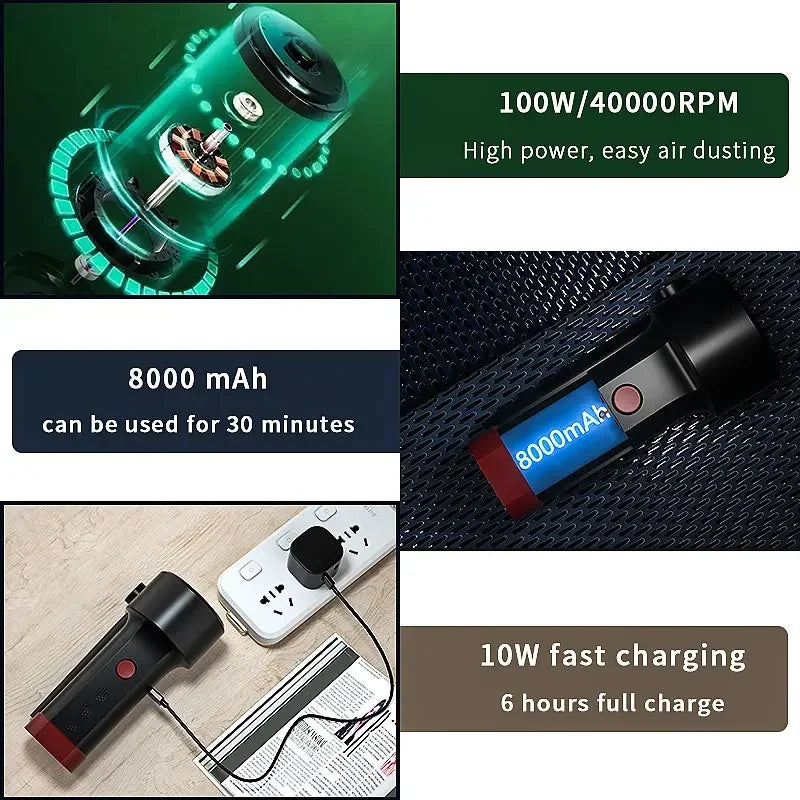 Electric Air Duster chargeable,Compressed Air Cans USB,Cordless Air blower Cleaning Dust Office,Laptop Cleaner, Computer PC canned air