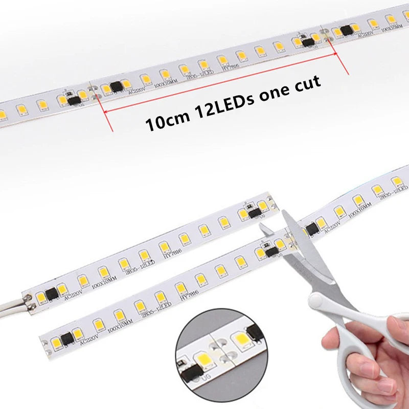 AC 220V LED Strip Lights 2835 120/240 LED/m 5M 220V LED Strip 220 V Volt High Brightness Lighting Diode Tape Lamp Flexible Soft