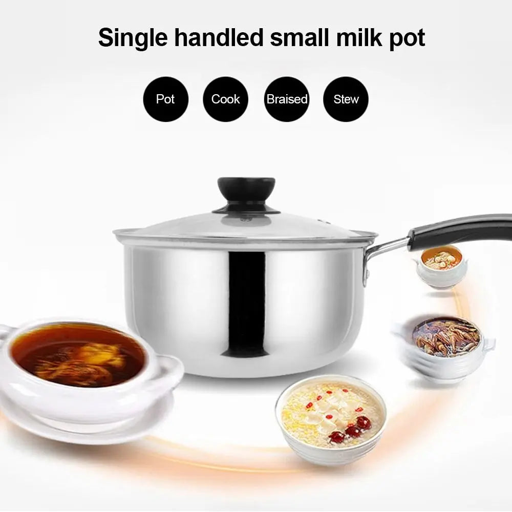 16cm/18cm/20cm Multifunctional Non-Stick Pan Kitchen Utensils Stainless Steel Milk Pot Kitchen Practical Cookware Soup Pot