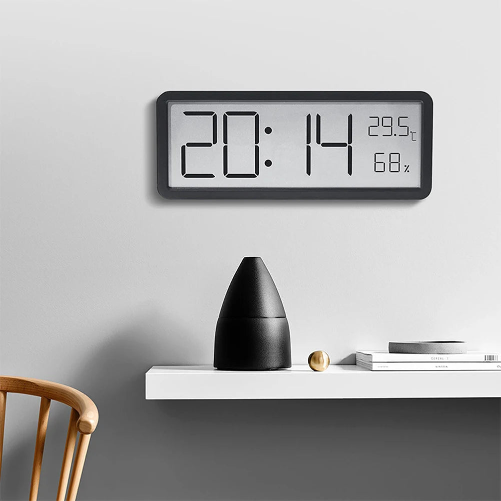 Modern LED Digital Wall Clock Temperature Humidity Display Vintage desk Clock  For Bedroom School