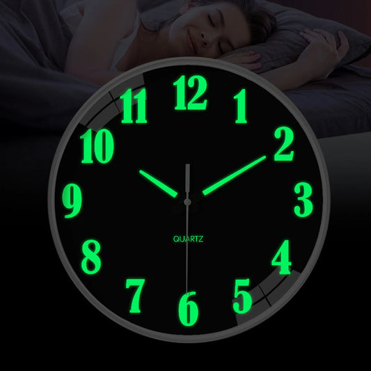 1pc glow-in-the-dark wall clock, silent clock that is quiet and does not tick, glow-in-the-dark clock, powered by a quartz batte