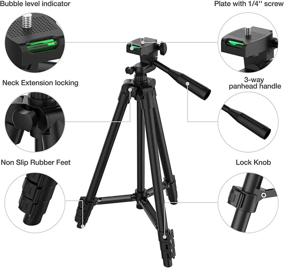 103cm Lightweight Camera Tripod Office For Mobile Tripod Camera Portable SLR Bluetooth-compatible Desktop Cam Stand Monopod Smartphone