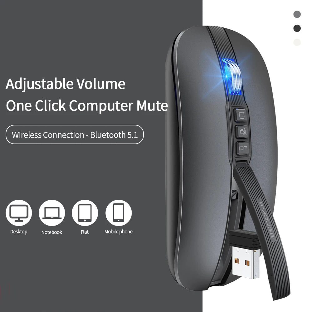 New M113 Bluetooth-Compatible Wireless Mouse 2.4G Wireless Office Mouse Tablet PC Notebook Dual Mode USB Charging Mute Mouse