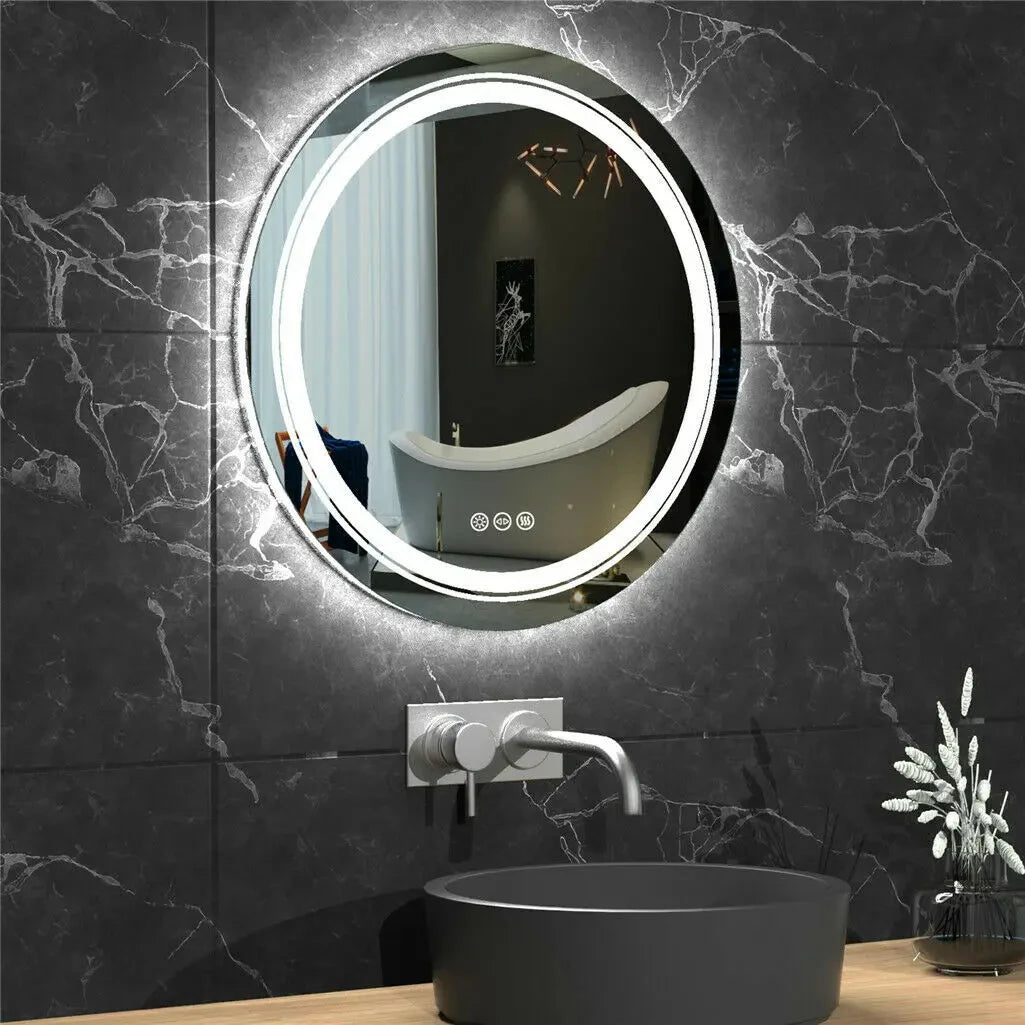 LED Bathroom Mirror Vanity Round  Dimmable,Anti-Fog Circle Wall Mounted Mirror,Makeup Mirror with Lights YX303