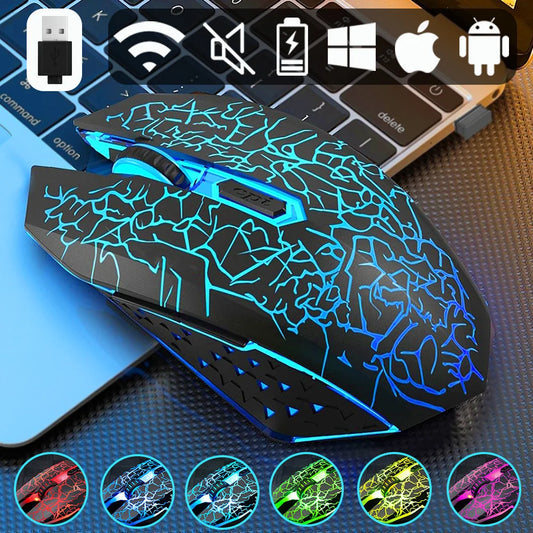 Wireless Gaming Mouse 2.4G Rechargeable Bluetooth Mouse For Laptop RGB Backlight E-Sports Mechanical Mouse For PC Computer Gamer