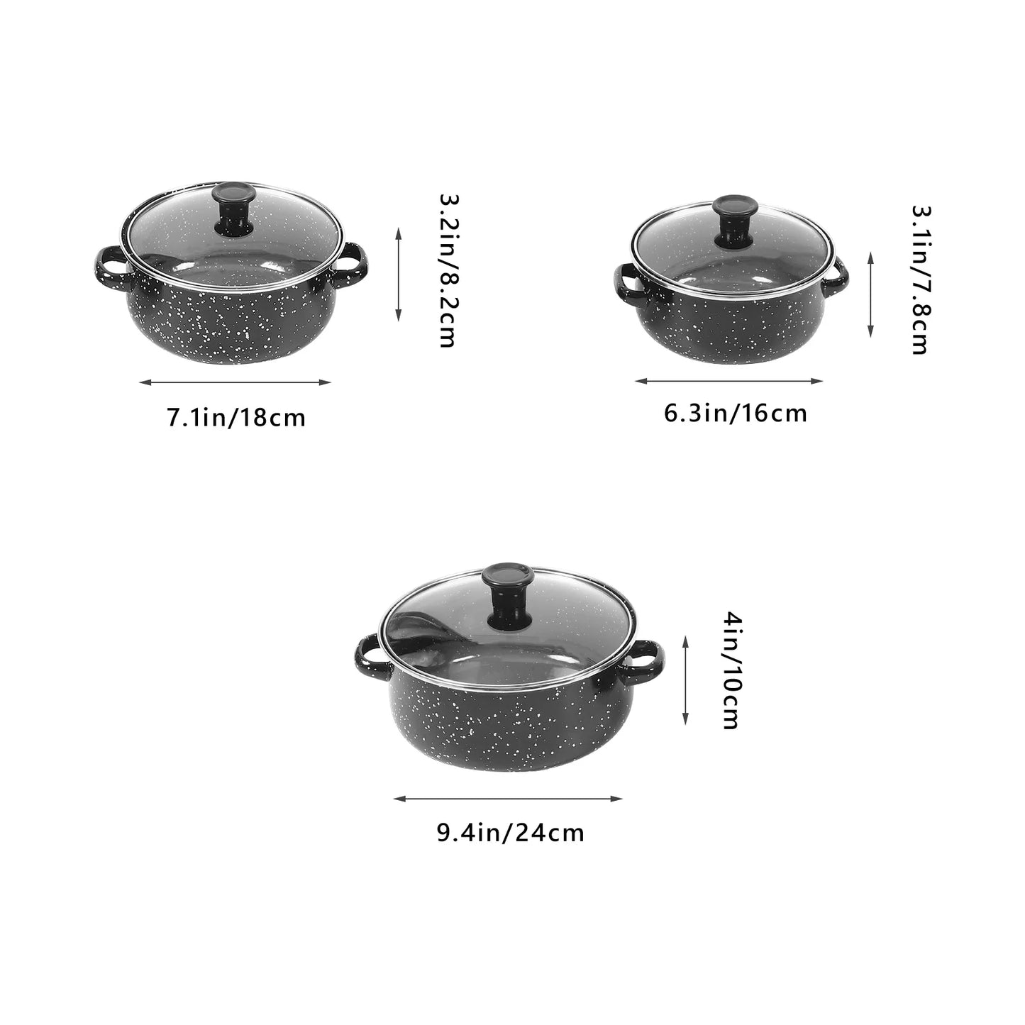 1 Set of Saucepan Stockpot Enamel Cooking pot Stock Pot with Lid Kitchen Cooking Cookware Saucepan with Handle Kitchen Stockpot