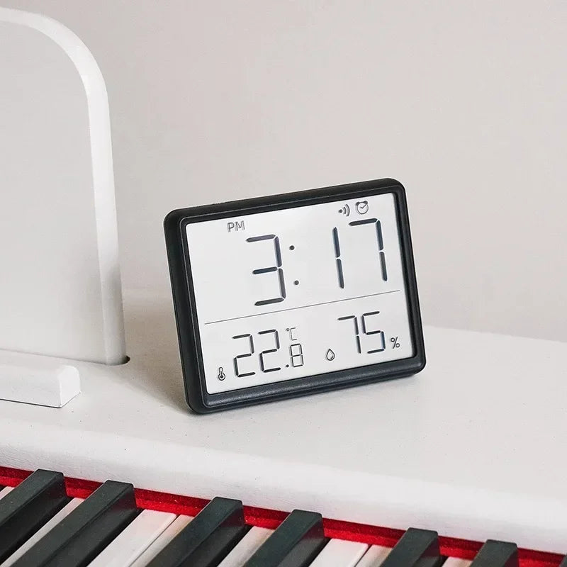 Thin and Simple Wall Hanging LCD Multi-function Temperature Electronic desk Clock Modern Design Wall Clock