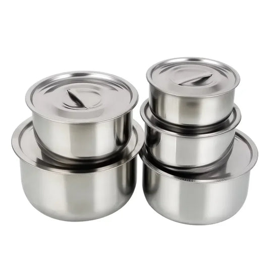 3pcs/5pcs Stainless Steel Soup pot Stock Pot Set with Lid Kitchenware Stew Pot Cooking Cookware Kitchen Accessories