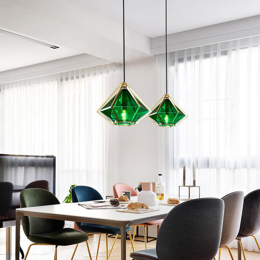 Postmodern Stained Glass Dining Room Chandelier